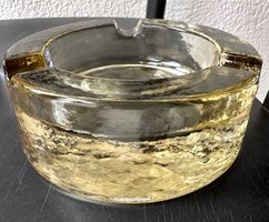 🟢 Cendrier rétro verre épais ambré Retro-Aschenbecher Glas