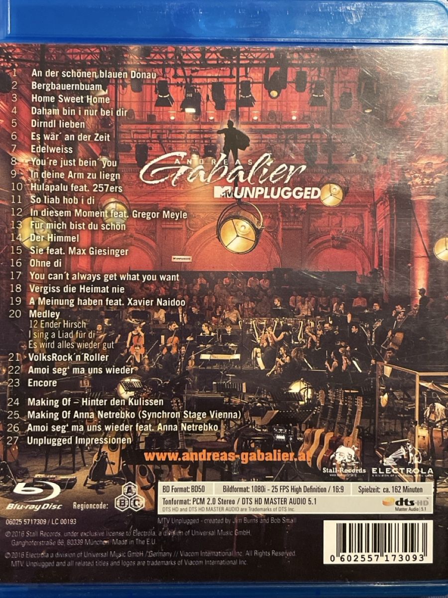 Tutti i DVDs: Andreas Gabalier - MTV Unplugged – Usato da Waldenburg venduto da Gonzo8 1