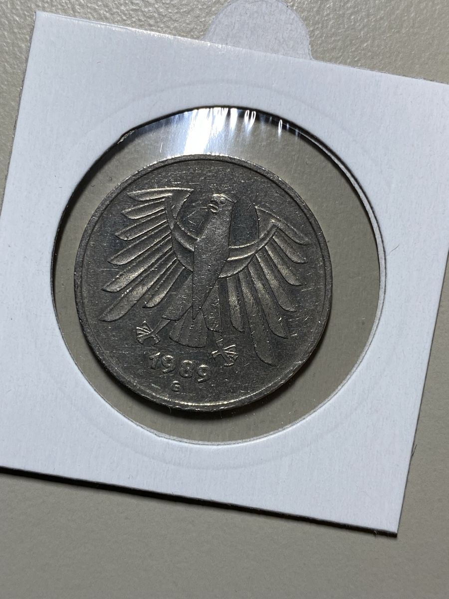 Alle Münzen: Allemagne - 5 DM - 1989 G  – Gebraucht aus Payerne von Mike1682 1