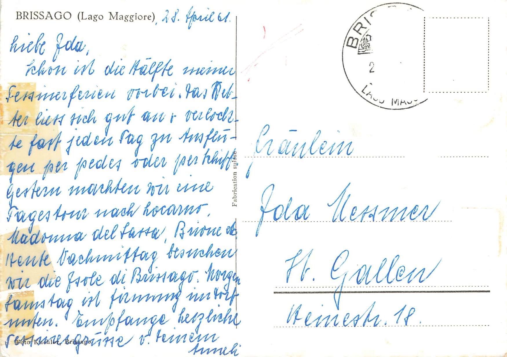 Cartoline postali: Brissago G – Usato da Biasca venduto da Blenio71 1