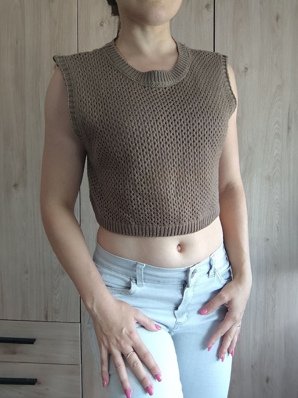 Tops: Damen Pullover kurz Strick braun Grösse s  – D'occasion à Mägenwil par VintageGirly 3