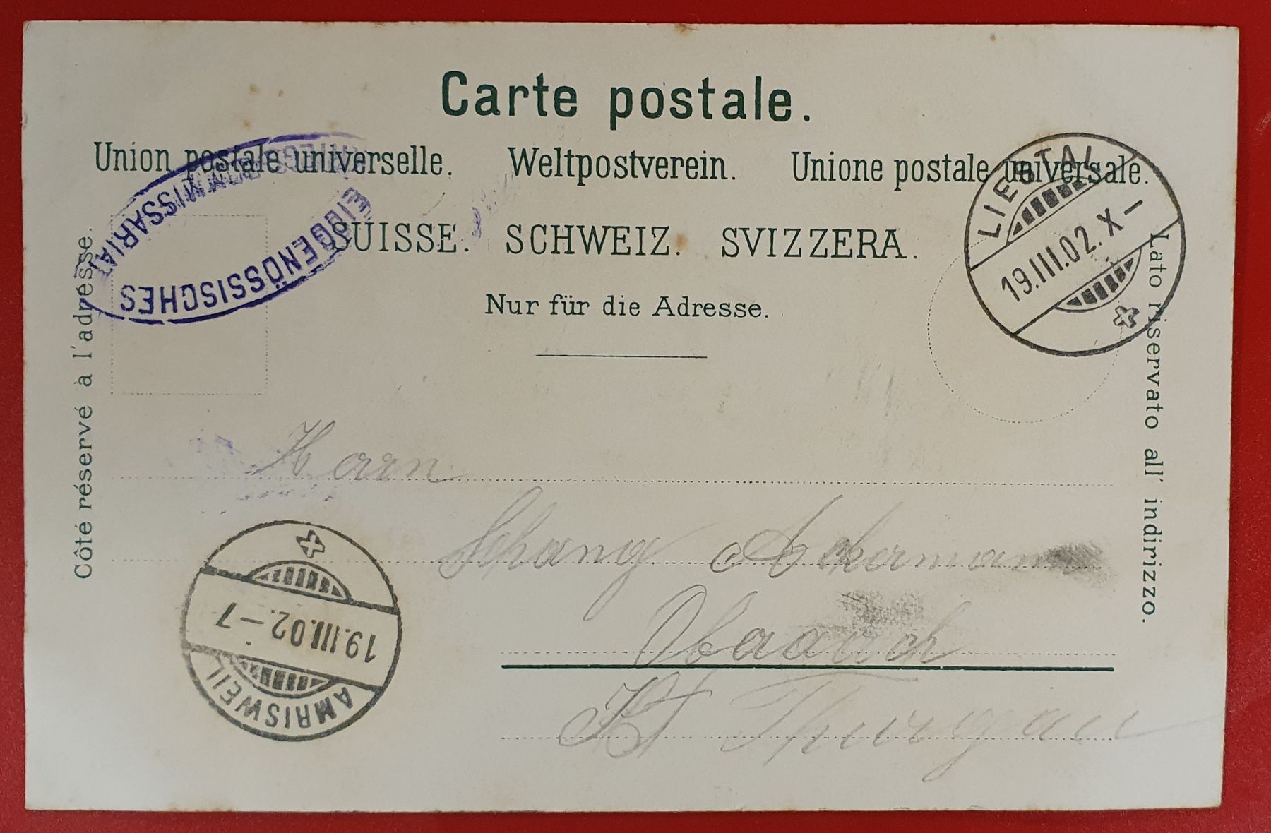 Cartoline postali: 2 Militärkarte 1902 – Usato da Kreuzlingen venduto da Rschweiz1 3