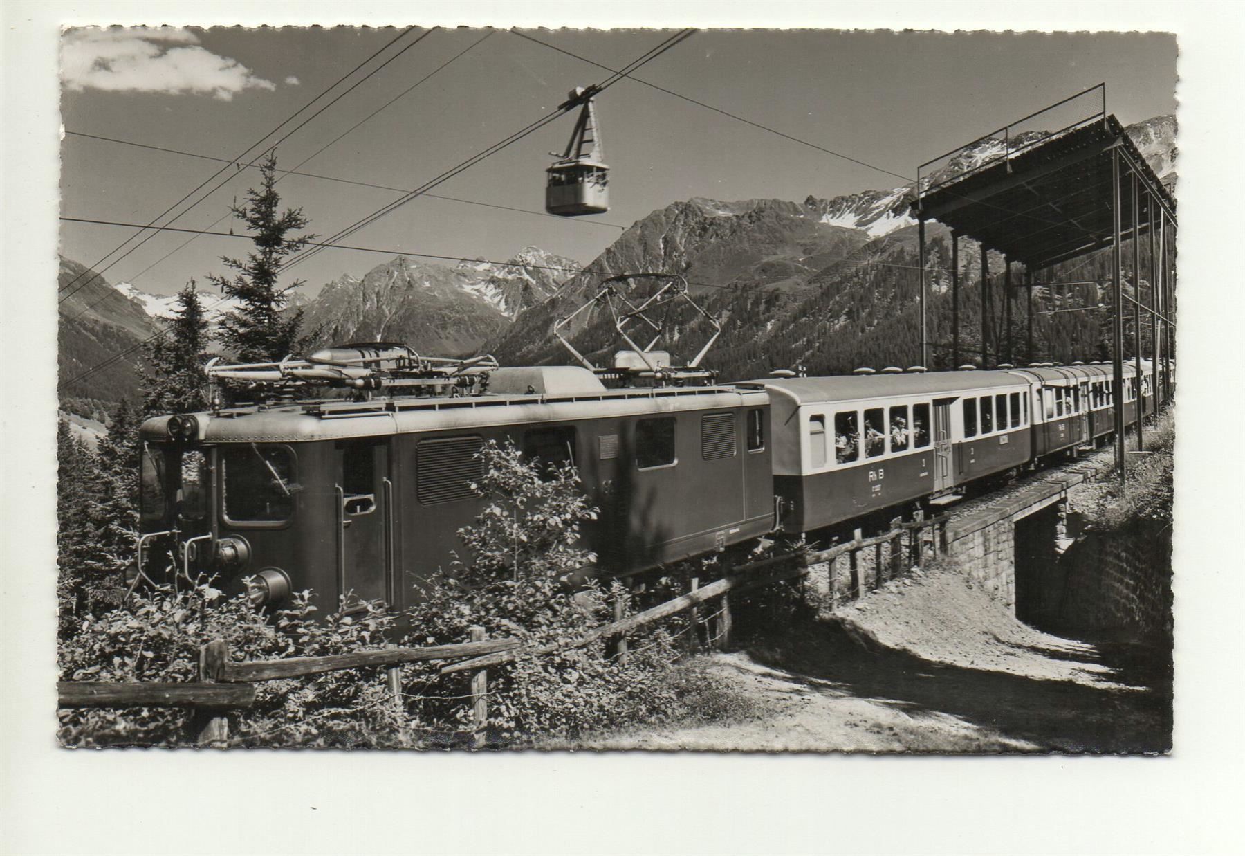 Cartoline postali: KLOSTERS Rhätische Bahn und Luftseilbahn – Usato da Jona venduto da philajona