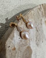 PERLEN & DIAMANTEN OHRSTECKER GELBGOLD