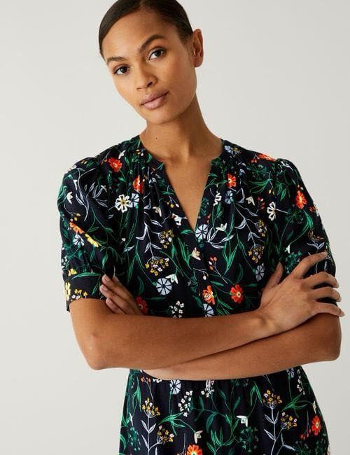Vestiti: Viscose Floral Dress S/M – Usato da Claro venduto da sof_pkm8 1