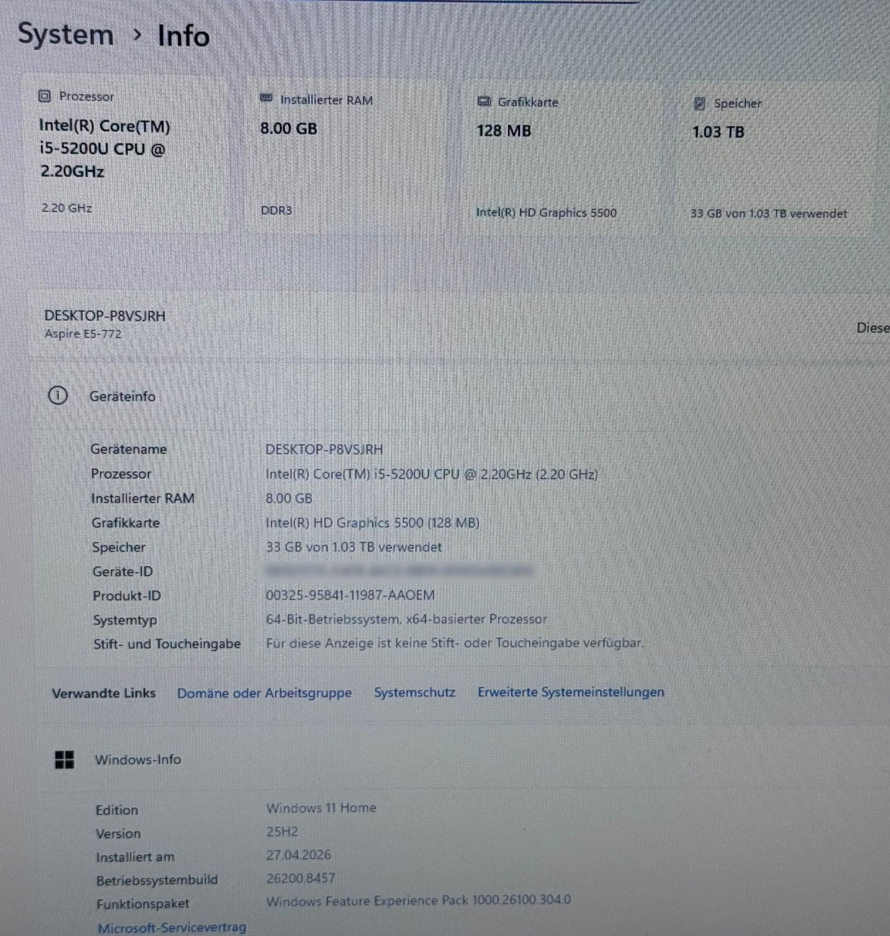 Acer Notebook: ACER Aspire E17 E5-772-57JM – Usato da Unterengstringen venduto da NOISE 4