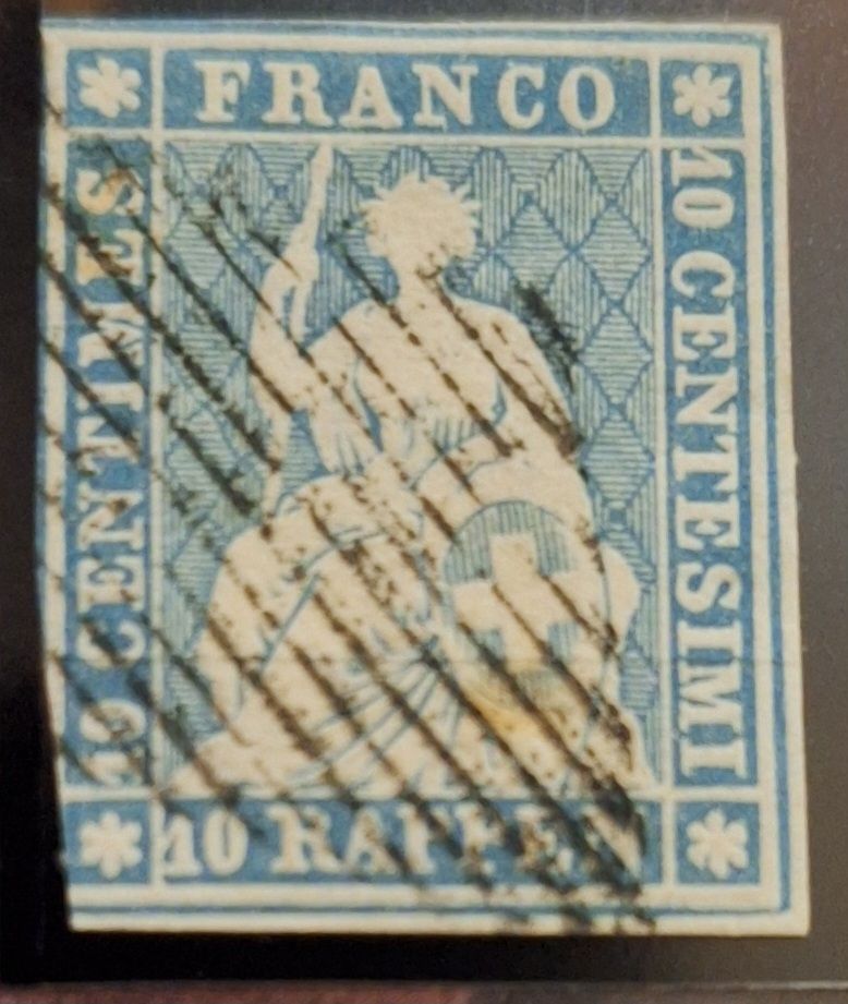 Tutti i francobolli: Strubel 23A3 mit Befund Kat. 110.- – Usato da Balgach venduto da SIMEON27