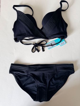 SEAFOLLY, Bikini, Grösse 34A/B, 36, Farbe Schwarz (Push-Up)