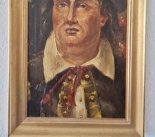Portrait ancien, cadre doré, idéale pour décorer