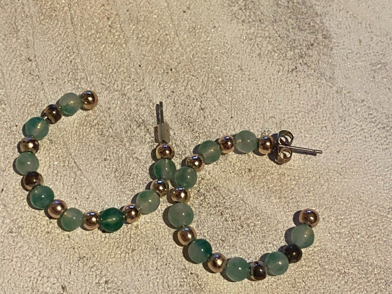 Ohrringe & -stecker: OHRRINGE GRÜN-GOLD,DAMEN – Gebraucht aus Meienried von ManuelaBoutique