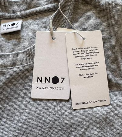 NN07No Nationality Longsleeve Shirt grau Grösse M