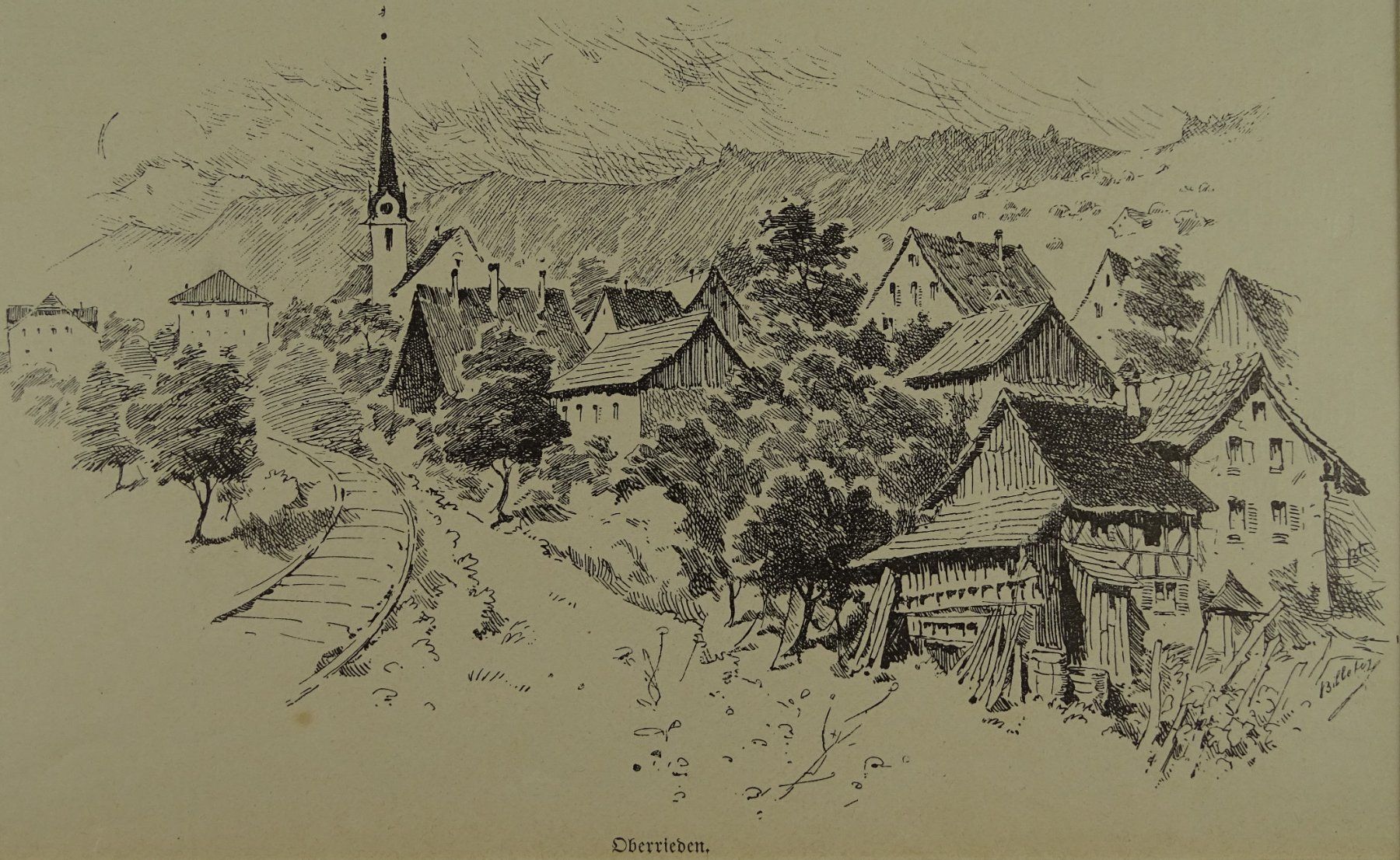 Incisioni: OBERRIEDEN, ZINKÄTZUNG 1897 – Usato da Grüningen venduto da Kartensammler 2