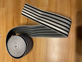 Gummiband 4 Meter lang / weiss - schwarz