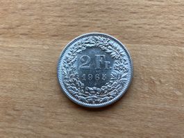 2 Franken Schweiz 1965 Silber