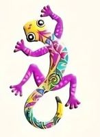 Gecko farbig Metall (30 cm)