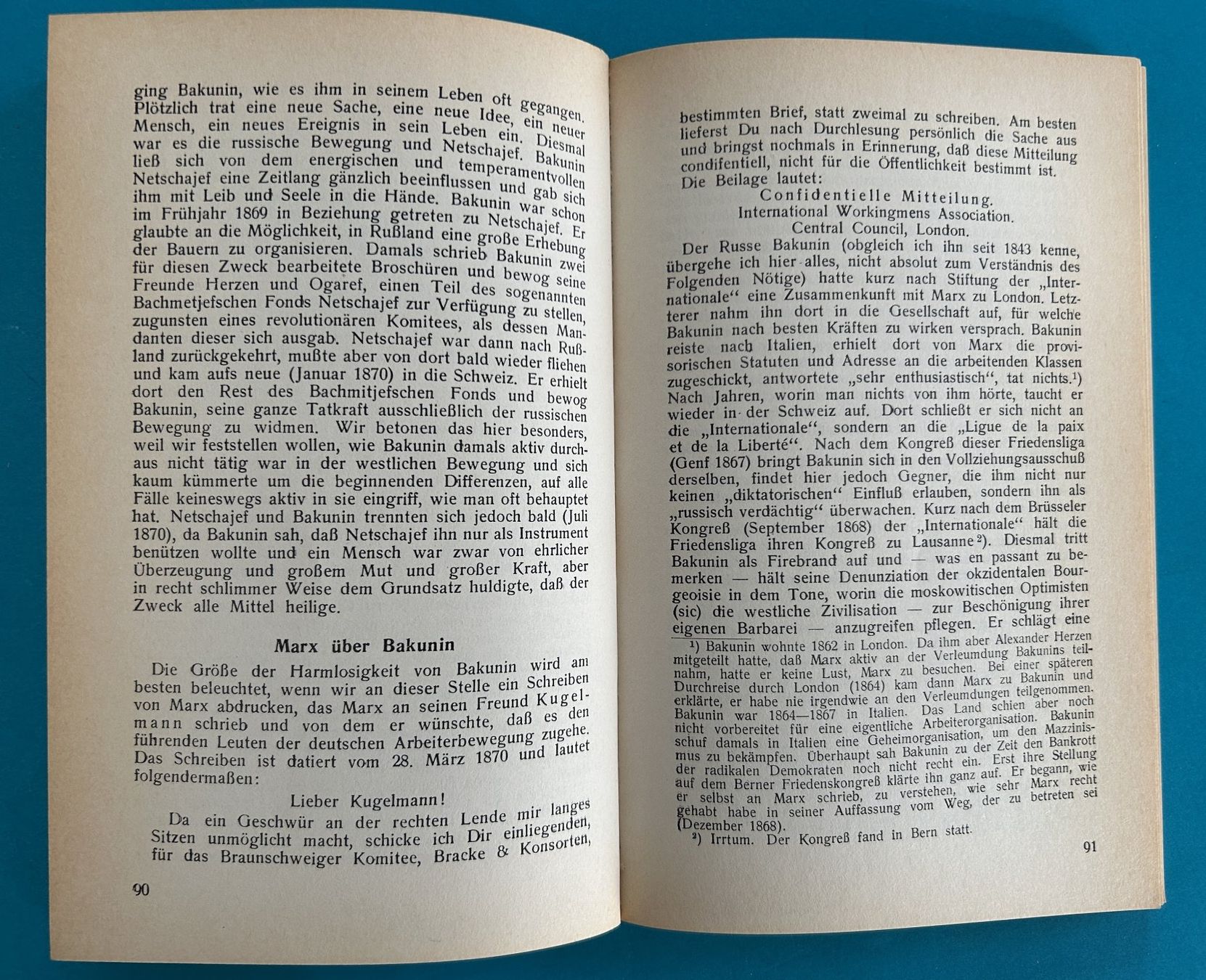 Libri: F.BRUPBACHER: MARX UND BAKUNIN – Usato da Zürich venduto da Domus09 5