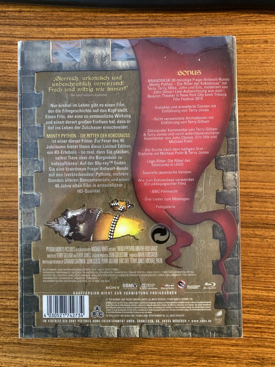 Alle DVDs: Monty Python - Ritter der Kokosnuss Blu-ray 40 Jahre – Neu und originalverpackt aus Rüschlikon von Granulat204 1