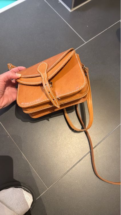 Borse: Vintage Ledertasche Handtasche Schultertasche Echtleder Brau – Usato da Jegenstorf venduto da Christo0211 1