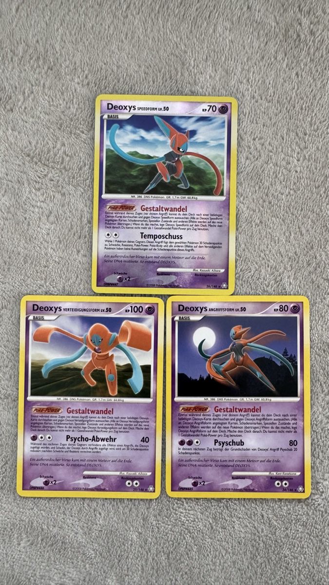 Pokémon Carte collezionabili: 3 Pokemon Karten Deoxys Form - Set  – Usato da Dietlikon venduto da abd_7qwy