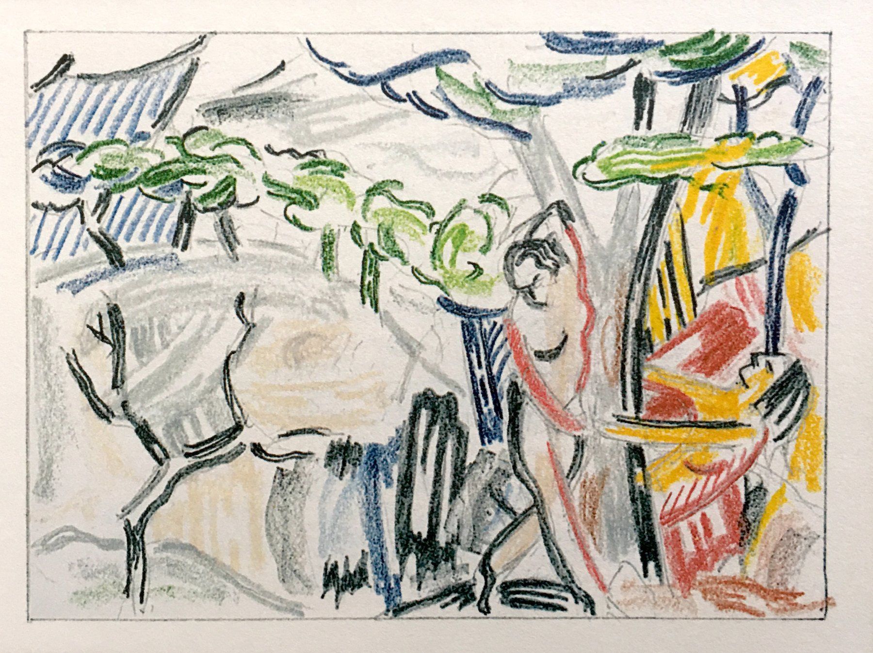 Grafica & Litografie: ROY LICHTENSTEIN    "FIGURES IN LANDSCAPE" – Usato da Nennigkofen venduto da Sommersonnen