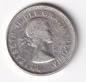 Alle Münzen: Kanada 25 cents 1960 – Gebraucht aus Neuchâtel von karlpierrino 1