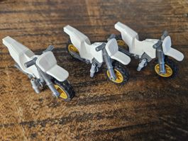 lego 50860c04 lot de 3 pièces White Motorcycle Dirt Bike