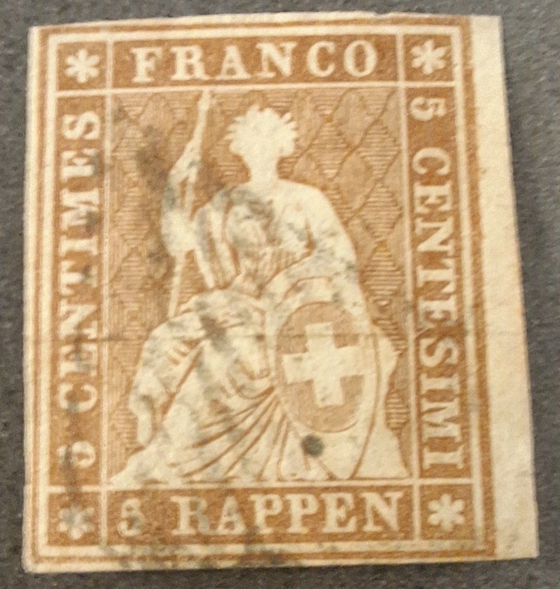 Tutti i francobolli: Strubel 22A3.a mit Befund Kat. 200.- – Usato da Balgach venduto da SIMEON27