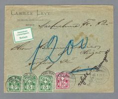 65B (3x)+61B, 0 BIEL 15.X.02, schöner Brief, Annahme verweig