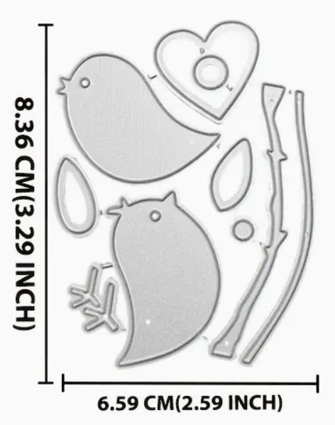 Sciablone: Vögel / Ast / Herz  - Stanzschablone – Nuovo e nell'imballaggio originale da Frenkendorf venduto da jazzplatten 1