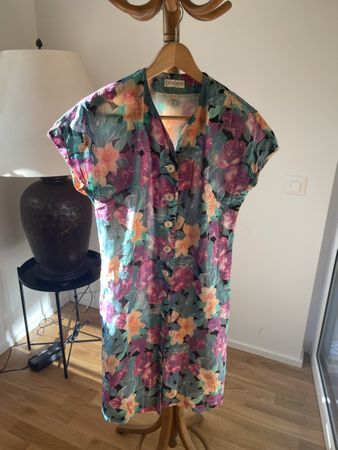 Vintage Floral Dress Button Front