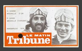 Autocollant Le Matin Tribune Innsbruck 1976 H. Hemmi E....