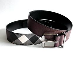 NEU* BURBERRY Ledergürtel 42/105 in Birkenbraun/Karomuster