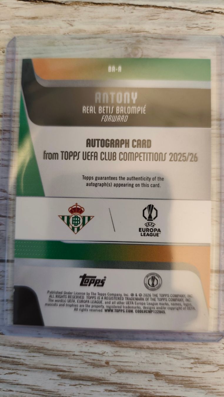 Topps Sammelbilder & Trading cards: Topps UCC 25/26 Antony /75 mit Autogramm – Gebraucht aus St. Gallen von RudyundFloydCards 1