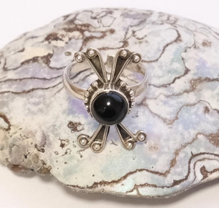 Anelli: Silberring Onyx (Grösse verstellbar) – Usato da Zürich venduto da Melody2000 5