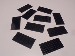 LEGO - 10 - SCHWARZE - PLÄTTLI - 12 X 6 - NOPPEN