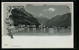 Mondschein-Lithographie Flüelen, Seepar
