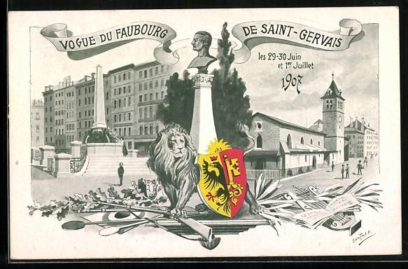 Cartoline postali: Geneve, Vogue du Faubourg de Saint-Gerva – Usato da Berlin venduto da bartko-reher
