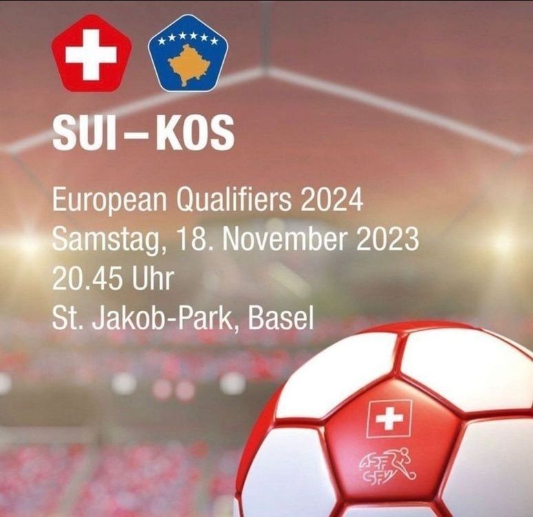 EM QUALI 2024, 2 TOP TICKETS NEBENEINANDER SCHWEIZ KOSOVO Kaufen