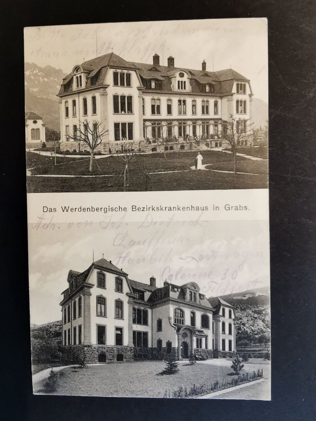 Cartoline postali: Grabs  Werdenberg   Ansichtskarte  Krankenhaus  1917 – Usato da Rheineck venduto da kat_7gld