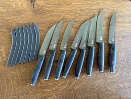 Kuhn Rikon Steak Knives Set of 8 with Sheaths - Excellent!