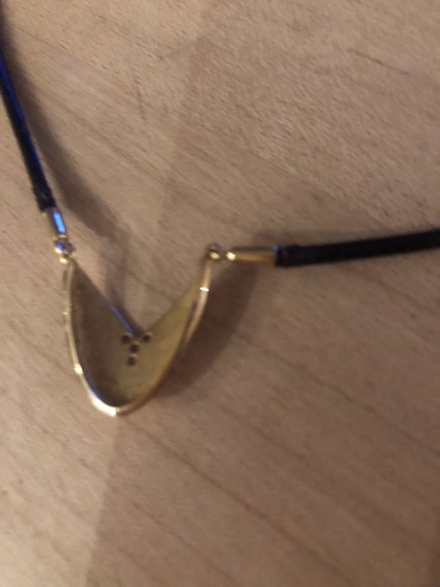 Catenine: Collier 80er Jahre Gold/Leder – Usato da Burgdorf venduto da elatria 4