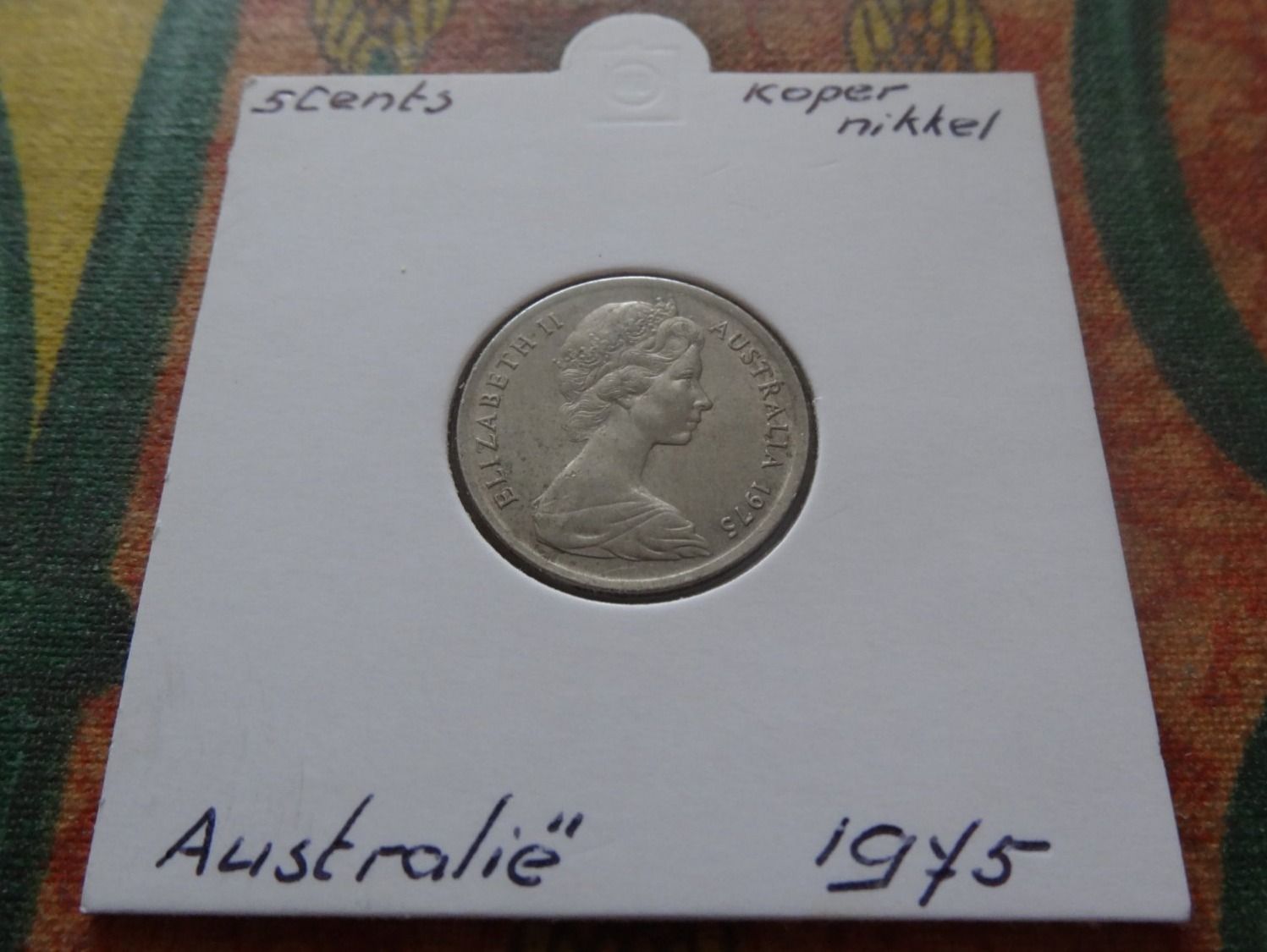 Tutti le monete: AUSTRALIA  5  Cents  1975 – Usato da Romanel-sur-Lausanne venduto da Swift13 1
