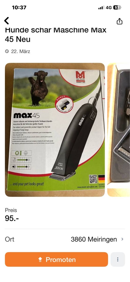 Tutte le macchine: Hunde Schärmaschine – Nuovo (secondo la descrizione) da Meiringen venduto da Bignoddy