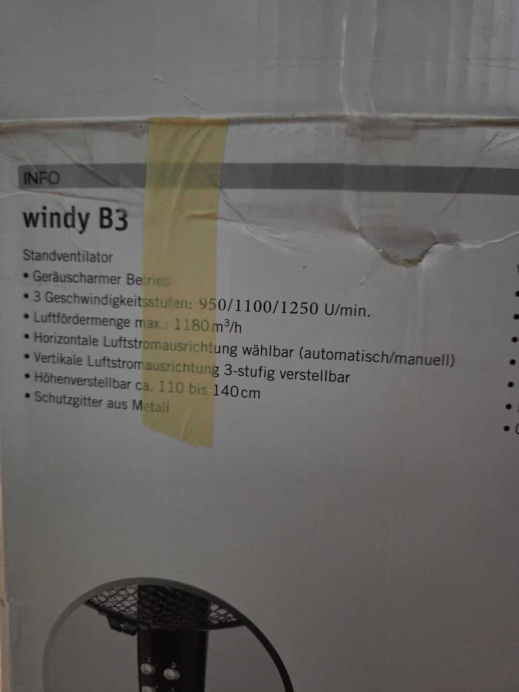Ventilateurs: Standventilator SATRAP windy B3 60W schwarz – D'occasion à Wettingen par bsoubelet 3