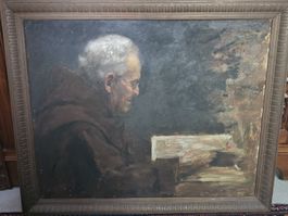 Painting Monk with Glasses 