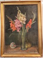 Gemälde Gladiolen Emil Schulze 1918 gerahmt