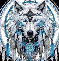 Diamond Painting: Wolf im Traumfänger 30x30cm