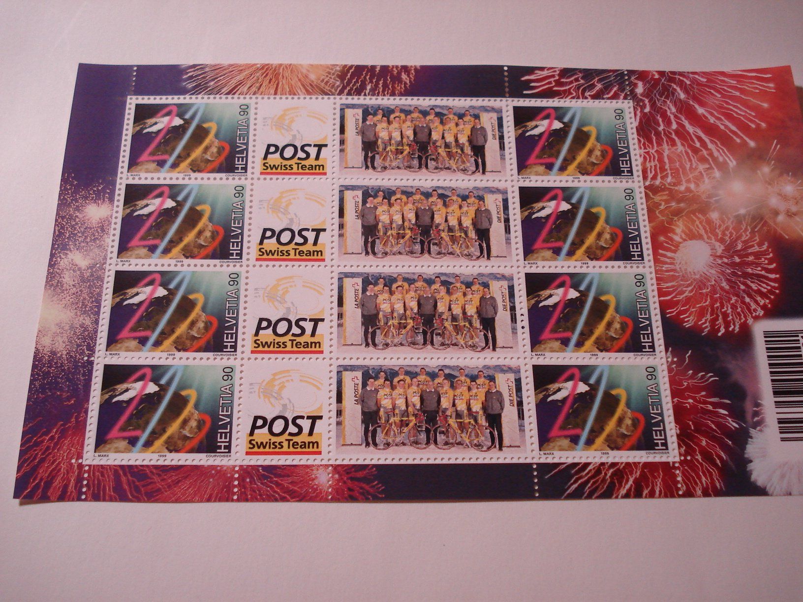 Tous les timbres: Bogen  Milleniumsmarken 1999 **, Velo, Swiss Post Team – D'occasion à Niederwil AG par morostahu