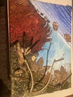 3D Mixed Media Gemälde – Einzigartige Natur-Kunst (50x71 cm)