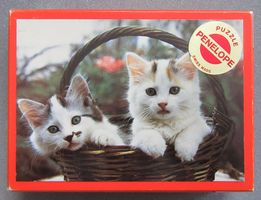 4 Penelope Holz-Puzzle - mit Katzen-Motiv - je 12 Teile